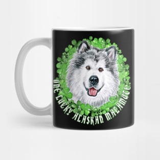 One Lucky Alaskan Malamute Funny St. Patrick Dog Mug